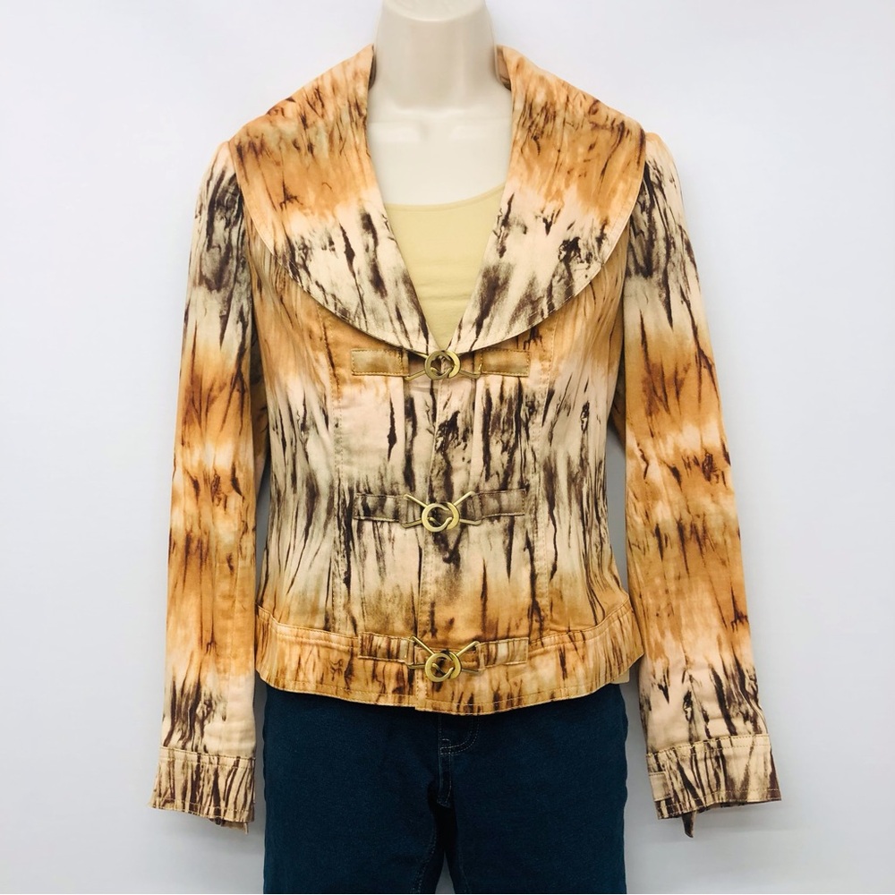 V Christina Earth Tone Tie Dye Jacket